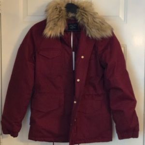 Faux fur collared utility jacket
